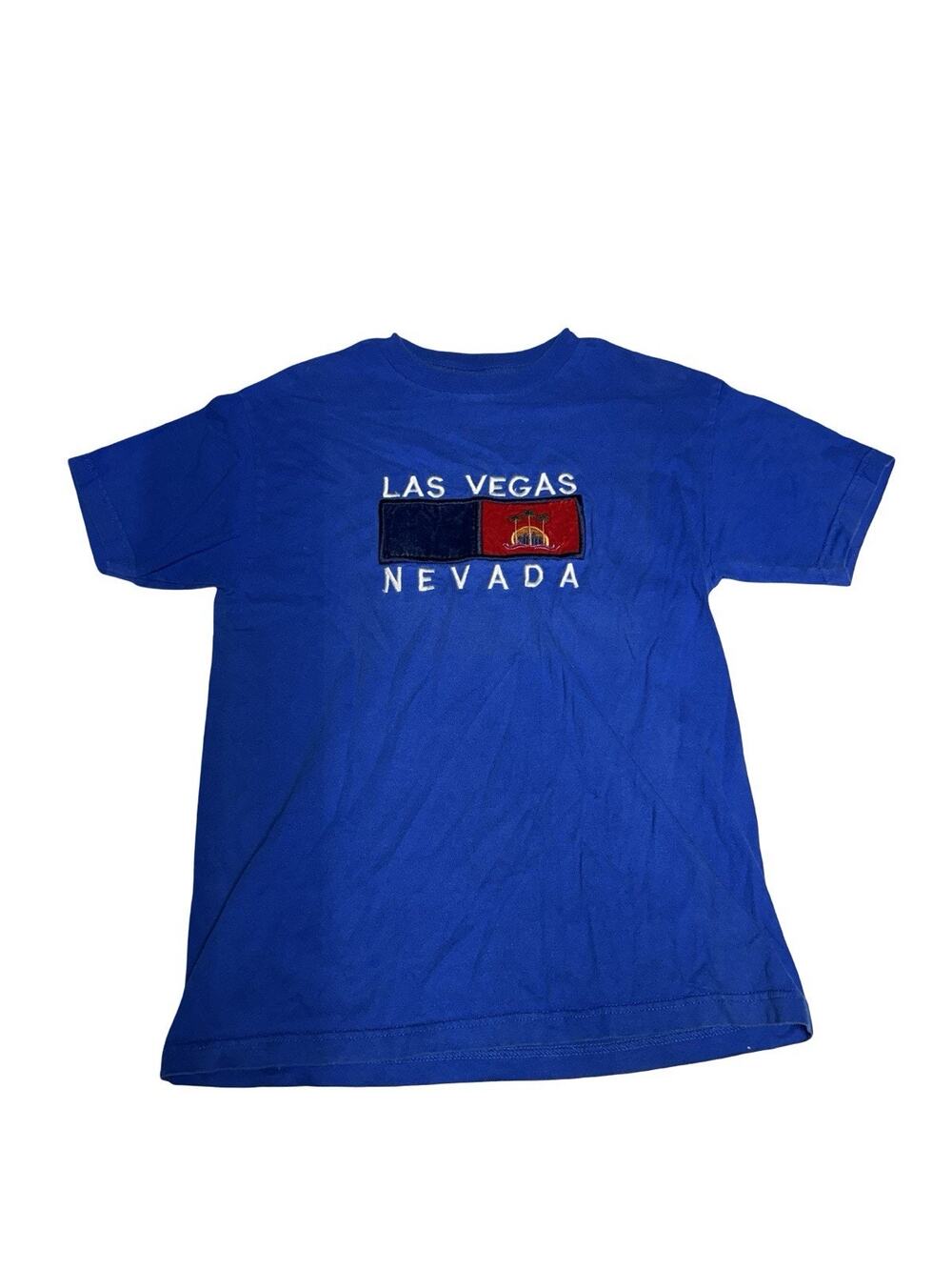Las Vegas Nevada Embroidered Souvenir T-Shirt Blue Men’s Medium Travel Tee